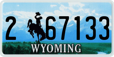 WY license plate 267133