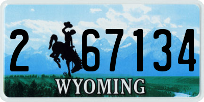 WY license plate 267134