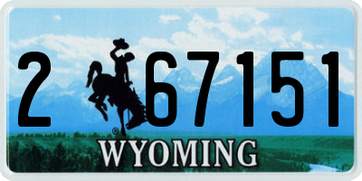 WY license plate 267151