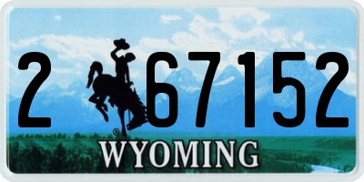 WY license plate 267152