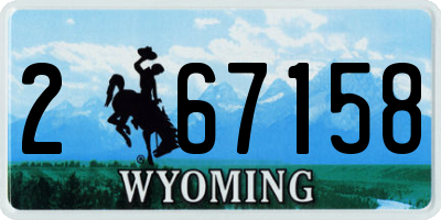 WY license plate 267158