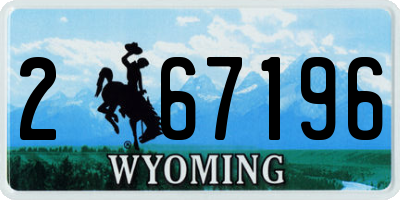 WY license plate 267196