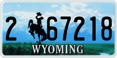 WY license plate 267218