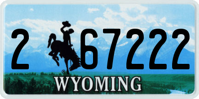 WY license plate 267222