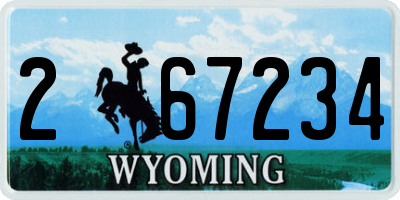 WY license plate 267234