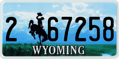 WY license plate 267258