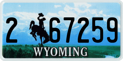 WY license plate 267259