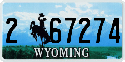 WY license plate 267274