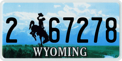 WY license plate 267278