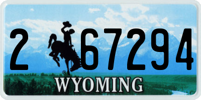 WY license plate 267294