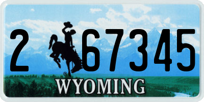 WY license plate 267345