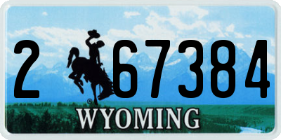 WY license plate 267384