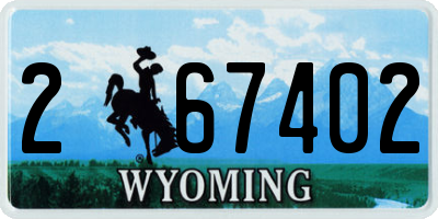 WY license plate 267402