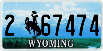 WY license plate 267474