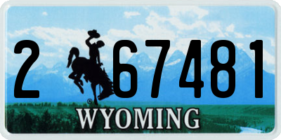 WY license plate 267481
