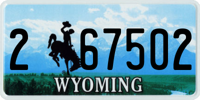 WY license plate 267502