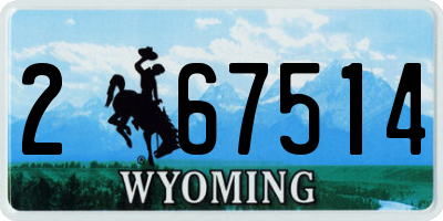 WY license plate 267514