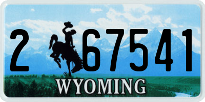 WY license plate 267541