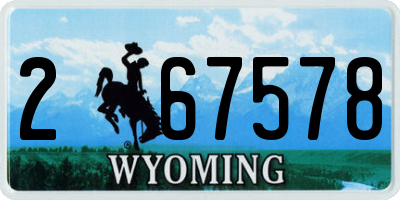 WY license plate 267578