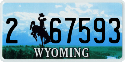 WY license plate 267593