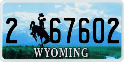 WY license plate 267602