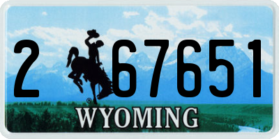 WY license plate 267651