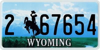 WY license plate 267654
