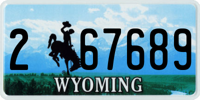 WY license plate 267689