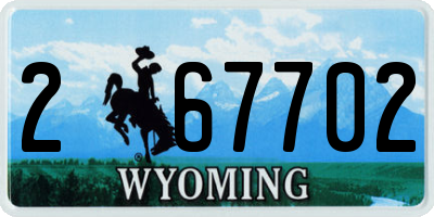 WY license plate 267702
