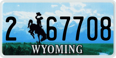 WY license plate 267708