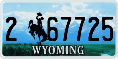 WY license plate 267725