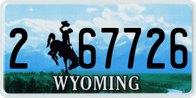 WY license plate 267726