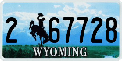WY license plate 267728
