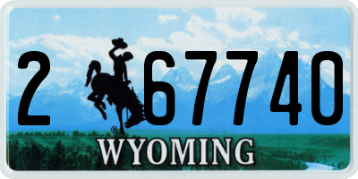 WY license plate 267740