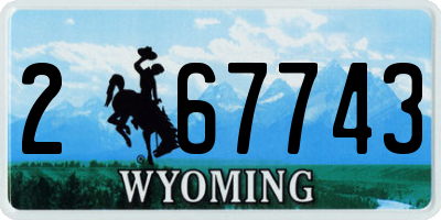WY license plate 267743