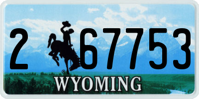 WY license plate 267753