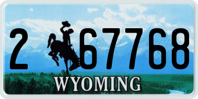 WY license plate 267768