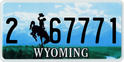 WY license plate 267771