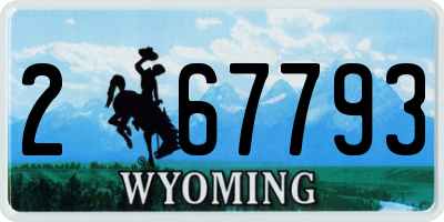 WY license plate 267793