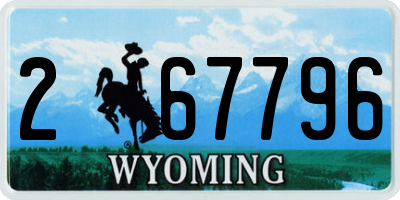 WY license plate 267796