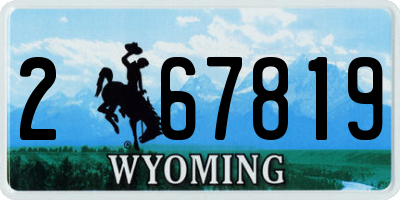 WY license plate 267819