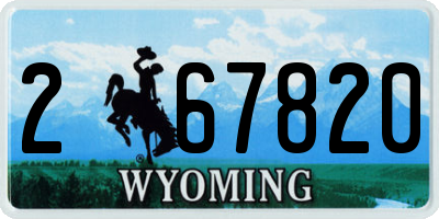 WY license plate 267820