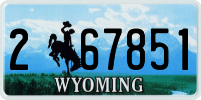 WY license plate 267851