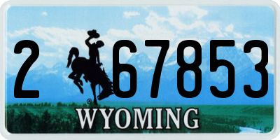 WY license plate 267853