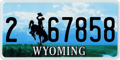 WY license plate 267858