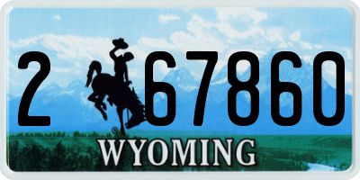 WY license plate 267860