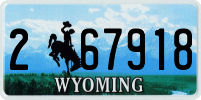 WY license plate 267918