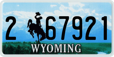WY license plate 267921