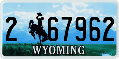 WY license plate 267962