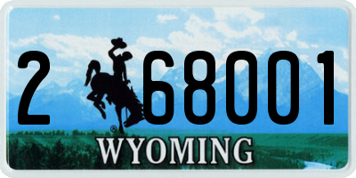 WY license plate 268001